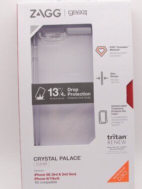 ZAGG Gear4 Crystal Palace Clear Case | iPhone SE / 8 / 7 / 6s / 6 | New